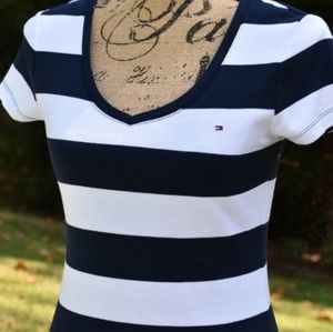 Tommy Hilfiger Striped V-neck short sleeved Tee